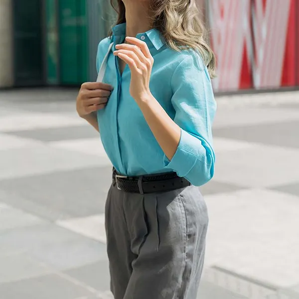Quần Short Nữ F2 Fashion & Freedom Grey Linen Shorts For A Street Style QS34-X-S-0419 Màu Xám Size S