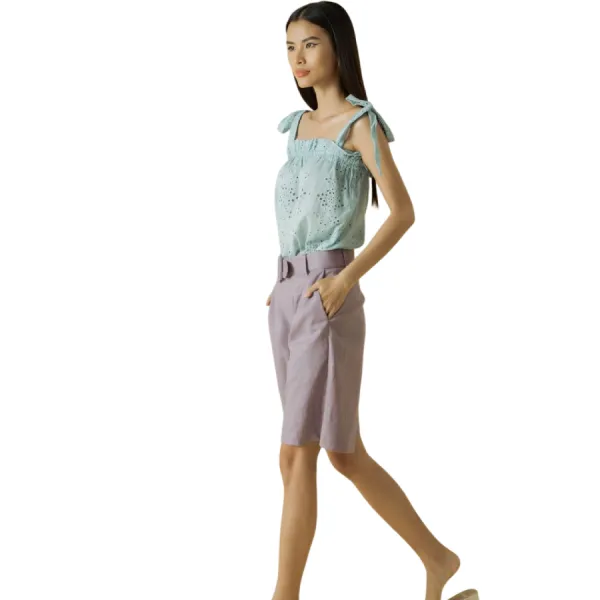 Quần Short Nữ F2 Fashion & Freedom Linen Becoming Color Me QS43-TN-S-0521 Màu Tím Nhạt Size S