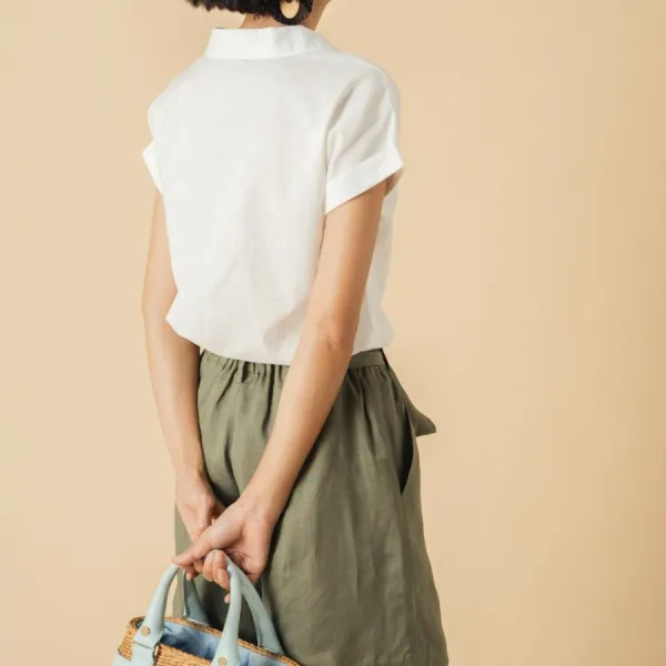 Quần Short Nữ F2 Fashion & Freedom Linen Becoming Discover QS34-RN-S-0321 Màu Xanh Size S