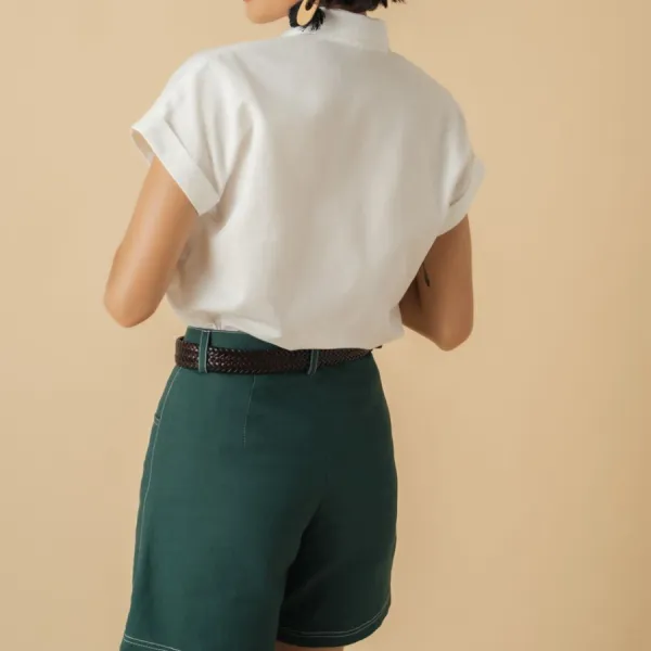 Quần Short Nữ F2 Fashion & Freedom Linen Becoming Discover QS38-XR-S-0321 Màu Xanh Size S