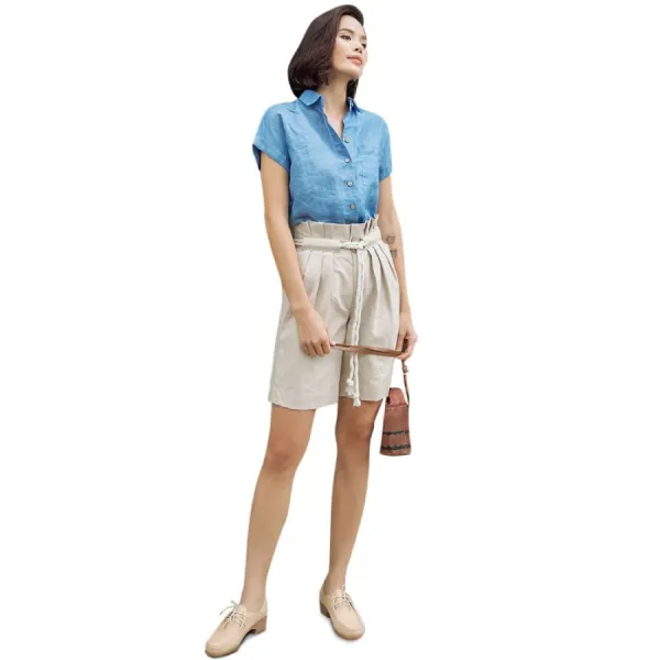 Quần Short Nữ F2 Fashion & Freedom Linen Pride QS30-K-S-0920 Màu Kem Size S
