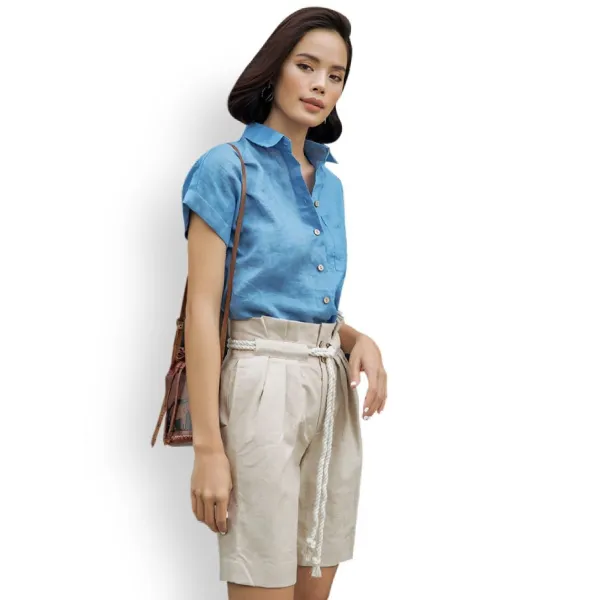 Quần Short Nữ F2 Fashion & Freedom Linen Pride QS30-K-S-0920 Màu Kem Size S