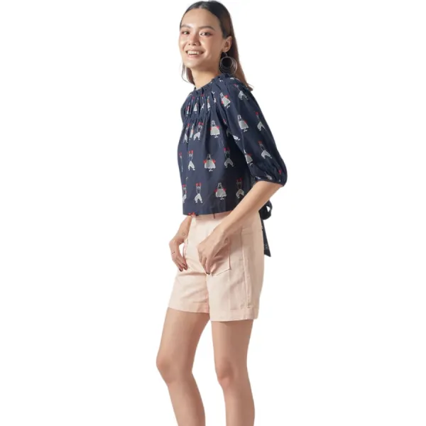 Quần Short Nữ F2 Fashion & Freedom Linen QS25-HP-S-2021 Màu Hồng Phấn Size S
