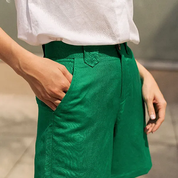 Quần Short Nữ F2 Fashion & Freedom Linen QS26-X-S-0420 Xanh Lá Size S