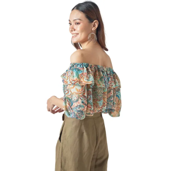 Quần Short Nữ F2 Fashion & Freedom Linen QS43-RD-S-1021 Màu Xanh Rêu Size S