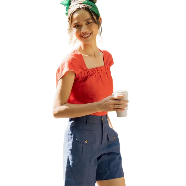Quần Short Nữ F2 Fashion & Freedom Modern Meets Heritage QS25-X-S-0720 Màu Xanh Size S