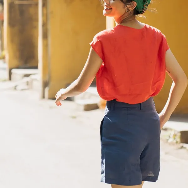 Quần Short Nữ F2 Fashion & Freedom Modern Meets Heritage QS25-X-S-0720 Màu Xanh Size S