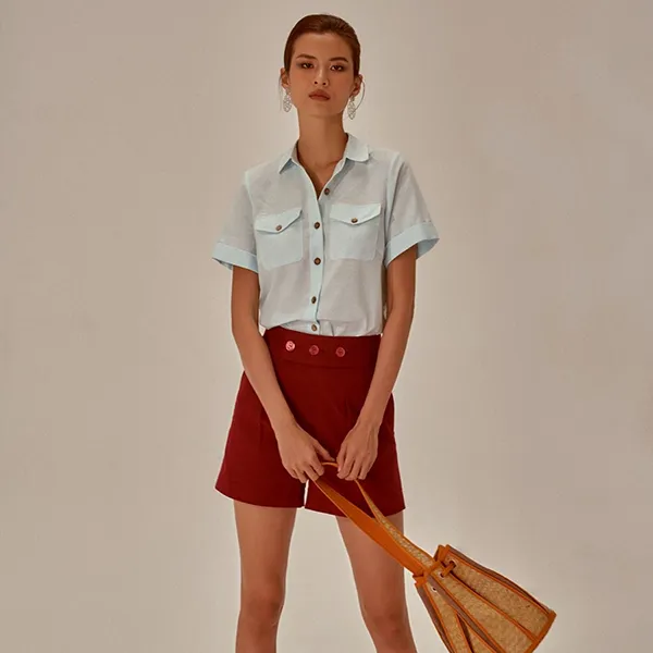 Quần Short Nữ F2 Fashion & Freedom Red Linen Shorts Become Unveil QS46-DD-S-0721 Màu Đỏ Size S