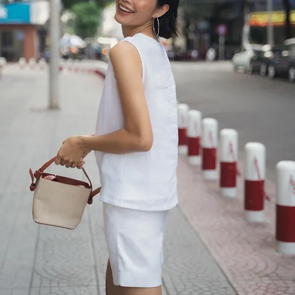 Quần Short Nữ F2 Fashion & Freedom White Linen Shorts Become Unveil QS45-T-S-0621 Màu Trắng Size S