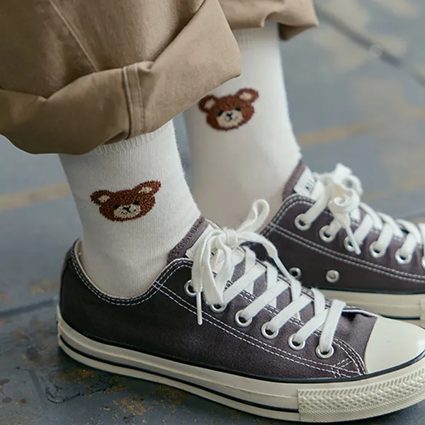 Set 10 Đôi Tất Kikiya Socks 10 Pairs Design Bow Tie Màu Trắng