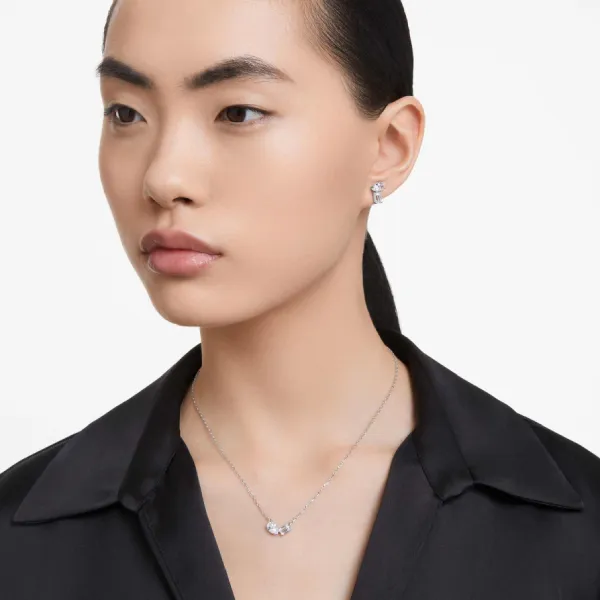 Set Dây Chuyền + Khuyên Tai Nữ Swarovski Mesmera Set Mixed Cuts, White, Rhodium Plated 5665829 Màu Trắng