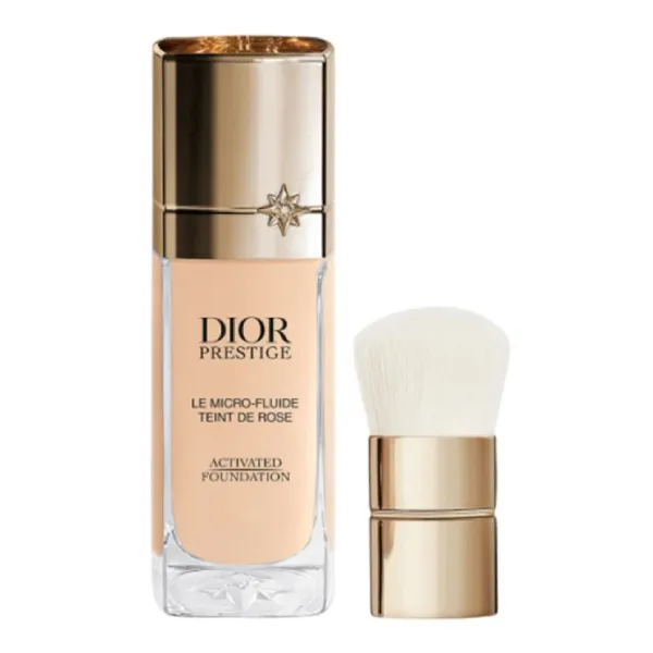 Set Kem Nền + Cọ Trang Điểm Dior Prestige Le Micro-Fluide Teint De Rose Tone 1N