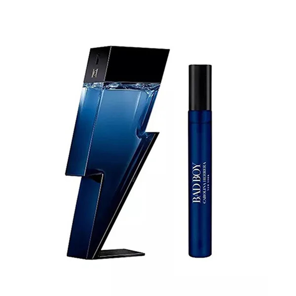 Set Nước Hoa Nam Carolina Herrera Bad Boy Cobalt Electrique 3 Món (EDP 100ml + EDP Mini 10ml + Sữa Tắm 100ml)