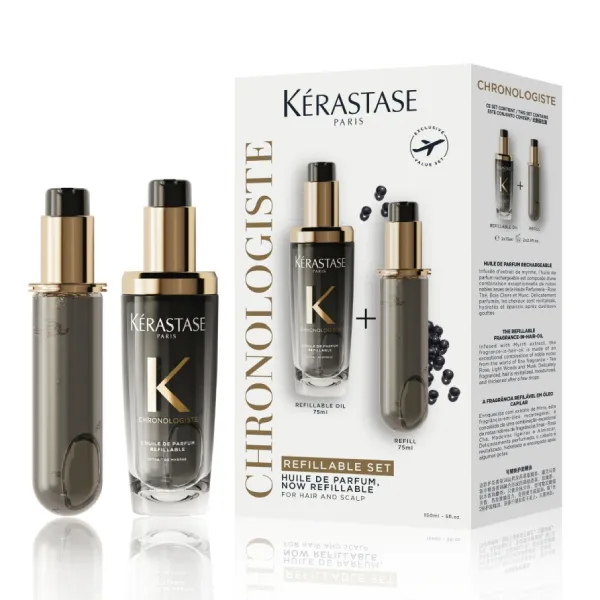 Set Tinh Dầu Dưỡng Tóc Kérastase Huile De Parfum Fragrance-In-Oil Refillable Duo Set 2 Món