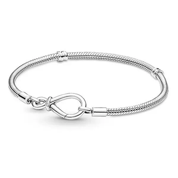 Set Vòng Đeo Tay + Hạt Vòng Charm Pandora Pandora 590792C00 + 792497C01 Màu Đỏ Bạc Size 18