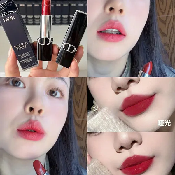 Son Dior Rouge Satin Finish Lipstick 818 Be Loved Màu Đỏ Mận