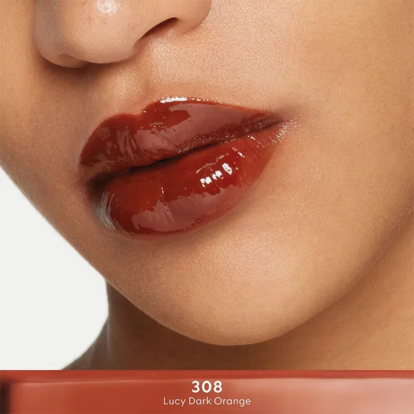 Son Gucci Glow Oil In Water Tint 308 Lucy Dark Orange Màu Đỏ Cam Gạch
