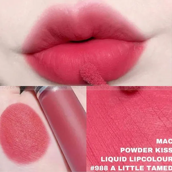 Son Kem Đa Năng MAC Powder Kiss Lip & Cheek Mousse 988 A Little Tamed Màu Hồng Cánh Hoa 5ml