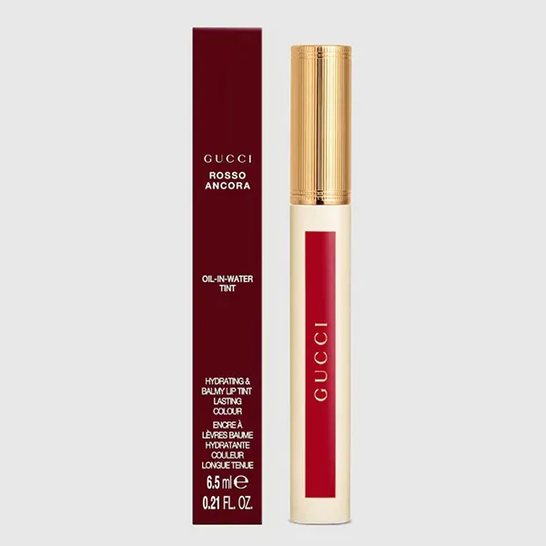 Son Kem Gucci Glow Oil-In-Water Tint 509 Rosso Ancora Màu Đỏ Tươi