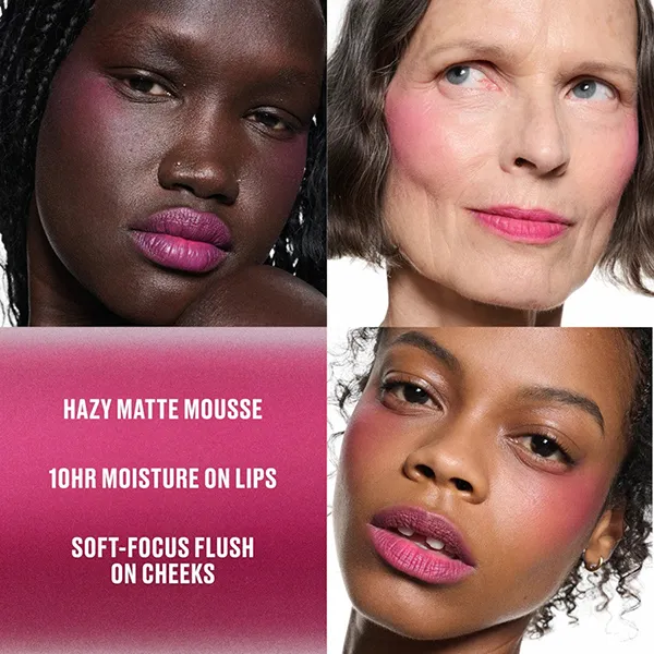 Son Kem Kiêm Má Hồng MAC Powder Kiss Lip & Cheek Mousse 986 Make It Fashun Màu Hồng Fuchsia