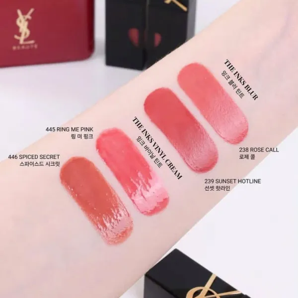 Son Kem Yves Saint Laurent YSL The Inks Vinyl Cream 446 Spiced Secret Màu Cam Đào