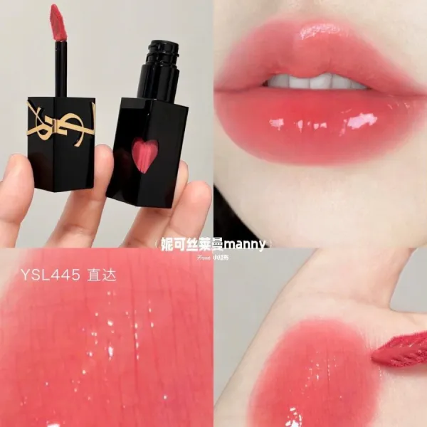 Son Kem Yves Saint Laurent YSL The Inks Vinyl Cream 445 Ring Me Pink Màu Hồng Đào