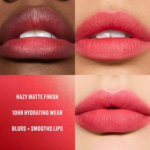 Son Lì MAC Powder Kiss Hazy Matte Lipstick 935 Ruby New Màu Đỏ Lạnh