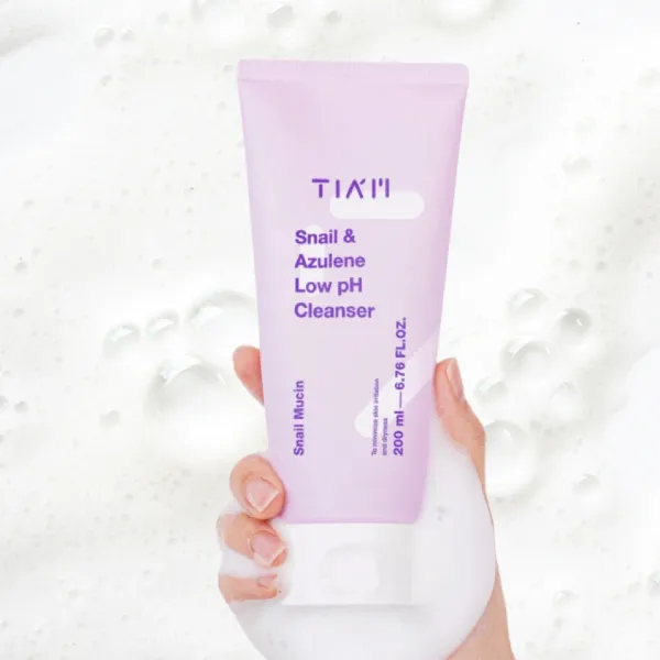 Sữa Rửa Mặt Làm Dịu & Hỗ Trợ Phục Hồi Da TIA'M Snail & Azulene Low pH Cleanser 200ml