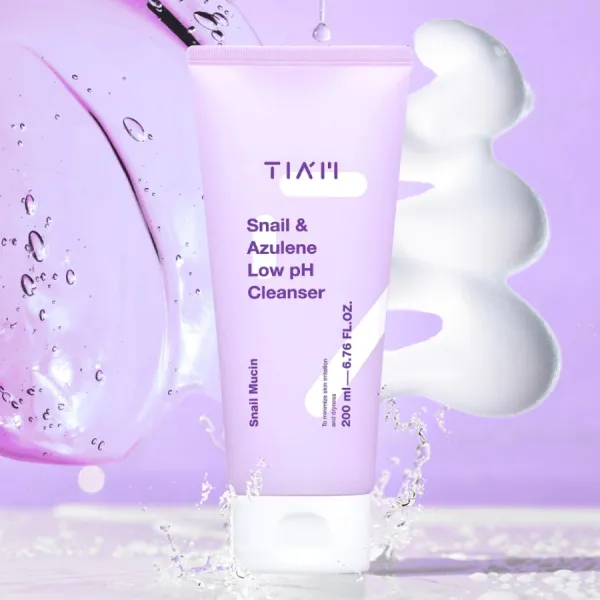 Sữa Rửa Mặt Làm Dịu & Hỗ Trợ Phục Hồi Da TIA'M Snail & Azulene Low pH Cleanser 200ml