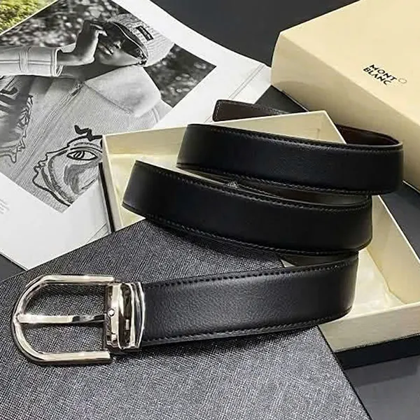 Thắt Lưng Nam Montblanc Reversible Leather Belt 30mm Hai Mặt Màu Đen/Nâu