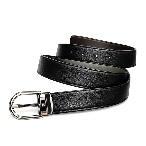 Thắt Lưng Nam Montblanc Reversible Leather Belt 30mm Hai Mặt Màu Đen/Xám
