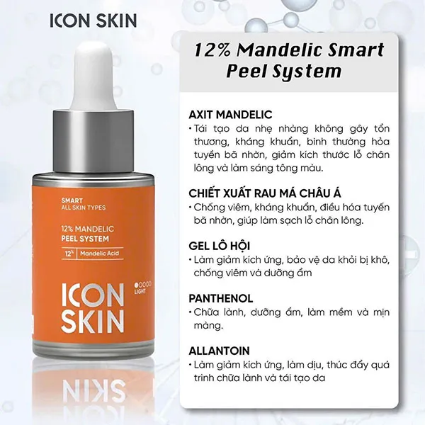 Tinh Chất Peel Da Tái Tạo Và Làm Mịn Icon Skin 12% Mandelic Smart System 30ml