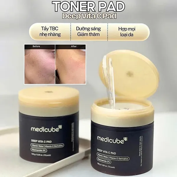 Toner Pad Hỗ Trợ Dưỡng Trắng, Làm Sáng Và Làm Đều Màu Da Deep Vita C Pad 150g/70 Miếng