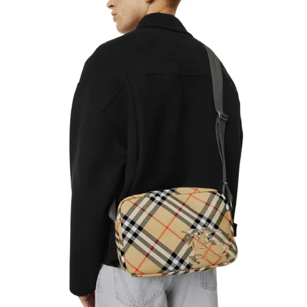 Túi Đeo Chéo Nam Burberry Essential Woven-Blend Cross-Body Bag Màu Beige