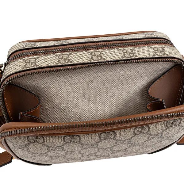 Túi Đeo Chéo Gucci GG Embossed Mini Bag 821217 FAED3-9786 Màu Be/Nâu