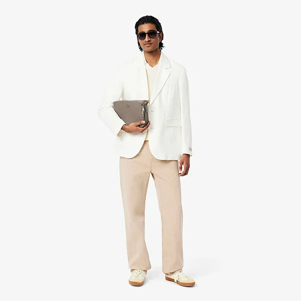 Túi Đeo Chéo Nam Lacoste Chantaco Piqué Leather Reporter Bag NH3270CE Q80 Màu Nâu