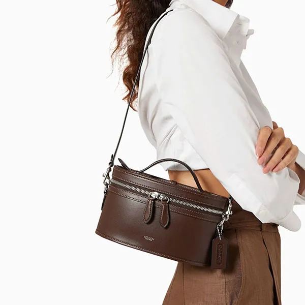 Túi Đeo Chéo Nữ Coach Trail Bag in Glovetanned Leather CBG93 Brown Màu Nâu