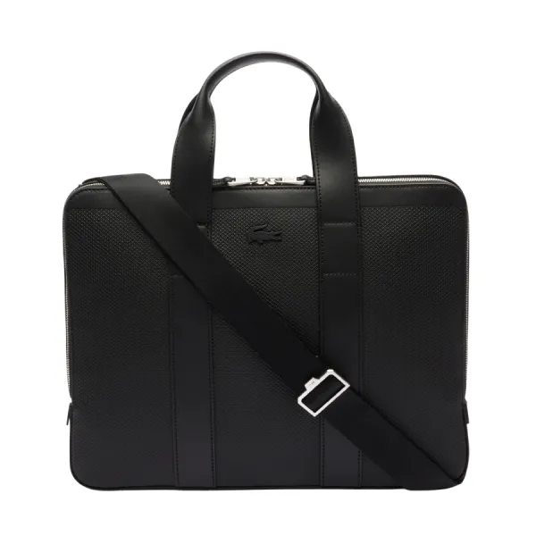 Túi Laptop Lacoste Chantaco Piqué Leather Computer Bag NH3782 - 000 Màu Đen