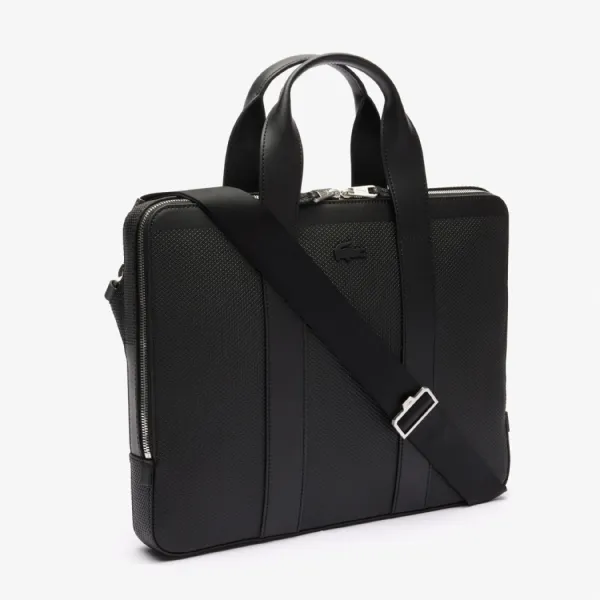 Túi Laptop Lacoste Chantaco Piqué Leather Computer Bag NH3782 - 000 Màu Đen