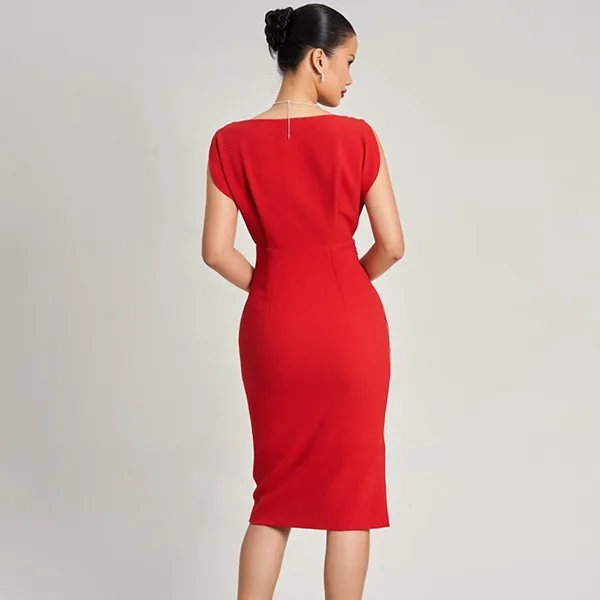 Váy Body Nữ F2 Fashion & Freedom Golden Girl Red Silk Dress D663-DO-S-1122 Màu Đỏ Size S
