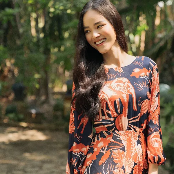 Váy Liền Nữ F2 Fashion & Freedom Autumn Orange Silk Dress D376-CX-S-0420 Màu Cam Size S