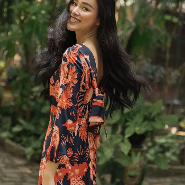 Váy Liền Nữ F2 Fashion & Freedom Autumn Orange Silk Dress D376-CX-S-0420 Màu Cam Size S