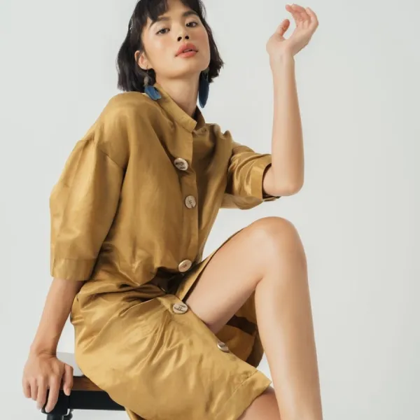 Váy Liền Nữ F2 Fashion & Freedom Becoming Color Me D500-VD-S-0321 Màu Vàng Size S