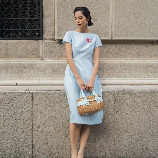 Váy Liền Nữ F2 Fashion & Freedom Linen Becoming Unveil D521-X-S-0521 Màu Xanh Pastel Size S