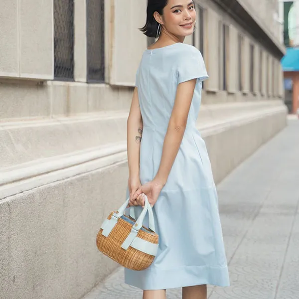 Váy Liền Nữ F2 Fashion & Freedom Linen Becoming Unveil D521-X-S-0521 Màu Xanh Pastel Size S