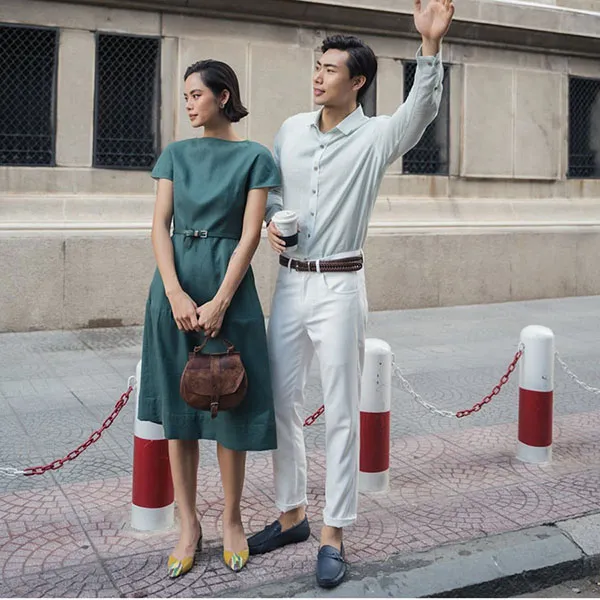 Váy Liền Nữ F2 Fashion & Freedom Linen Becoming Unveil D521-XCV-S-0521 Màu Xanh Cổ Vịt Size S