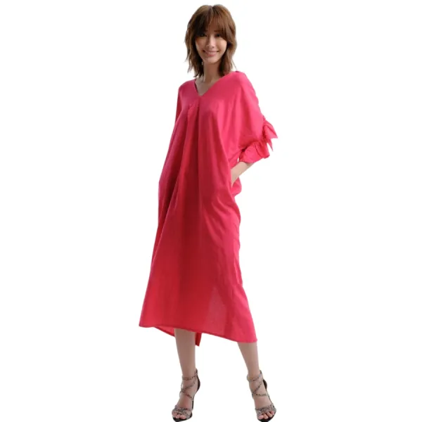 Váy Liền Nữ F2 Fashion & Freedom Linen D497-HS-S-0321 Màu Hồng Sen Size S