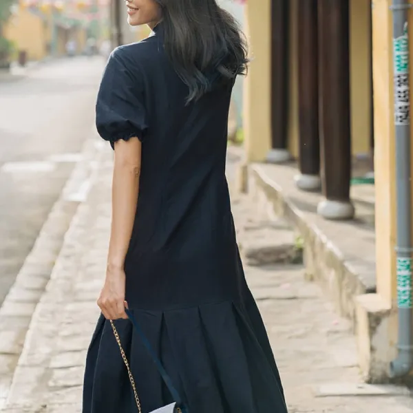 Váy Liền Nữ F2 Fashion & Freedom Linen Modern Meets Heritage D435-XD-S-0620 Màu Xanh Dương Size S