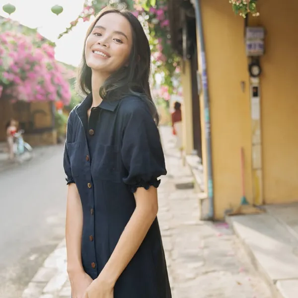 Váy Liền Nữ F2 Fashion & Freedom Linen Modern Meets Heritage D435-XD-S-0620 Màu Xanh Dương Size S