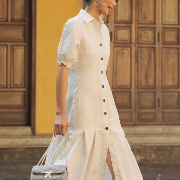 Váy Liền Nữ F2 Fashion & Freedom Linen Modern Meets Heritage D435-T-S-0620 Màu Trắng Size S